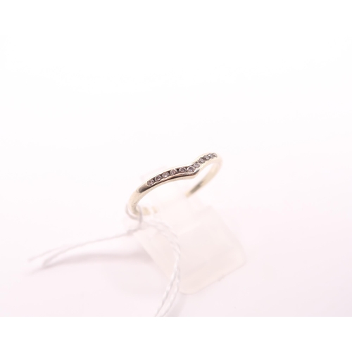 7 - A 9ct 'Wishbone' Design Diamond Eternity Ring.&nbsp;Weight: 1.62g Size: O