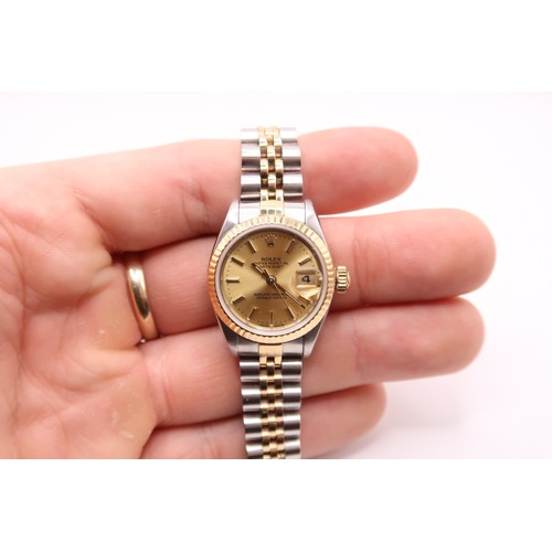 296 - A Stainless Steel & Gold 1988 Ladies Rolex Oyster Perpetual Date-Just, Reference 69173. Featurin... 