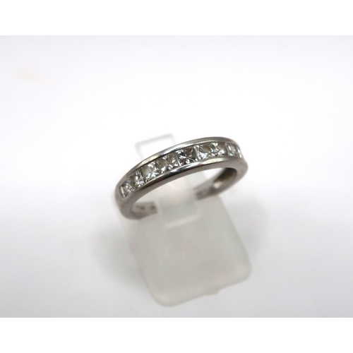 A Platinum Princess Cut Diamond Channel Set Eternity Ring, 1ct Approximate DIA Content. 