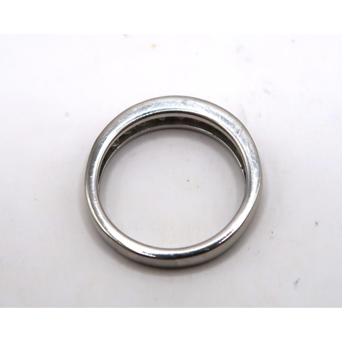  A Platinum Princess Cut Diamond Channel Set Eternity Ring, 1ct Approximate DIA Content. Weight: 4.6g... 