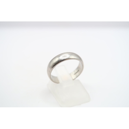 26 - A 5mm Palladium Band&nbsp;Weight: 3.84g Size: N