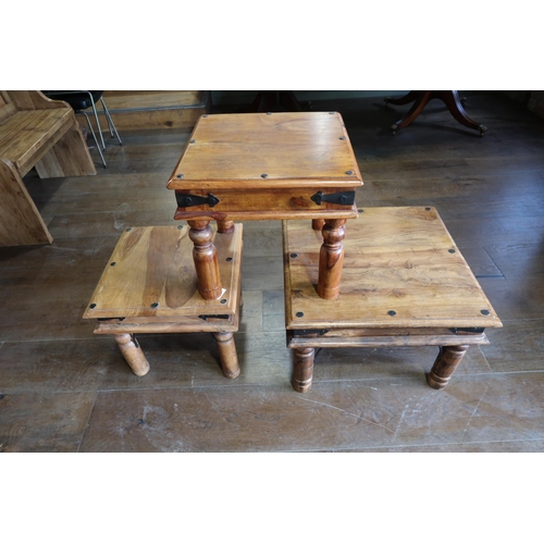 556 - Three modern hardwood tables