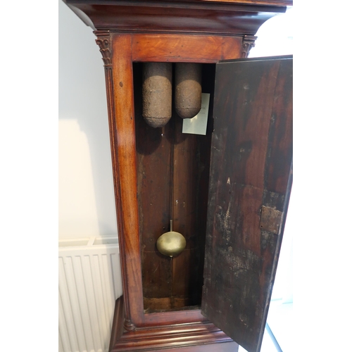 560 - An 18th century 8 day longcase clock with a moonroller dial, signed Coats Hamilton, engraved dial wi... 