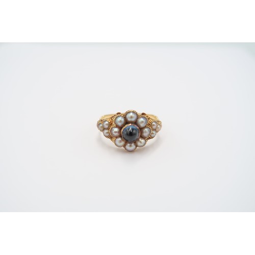 An 18ct Tested George IV Regency Period Aquamarine and Seedpearl ...