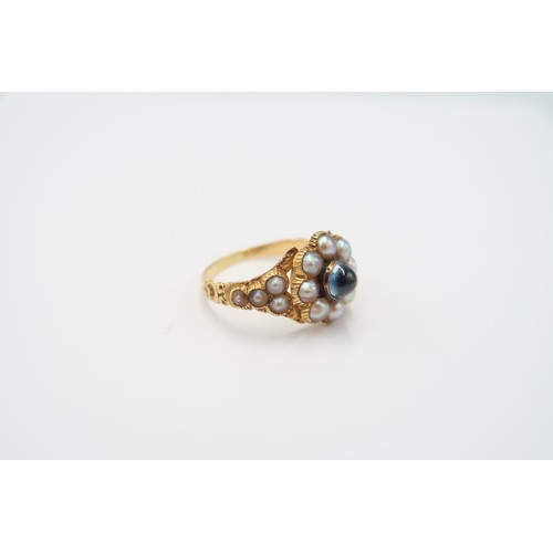 An 18ct Tested George IV Regency Period Aquamarine and Seedpearl ...