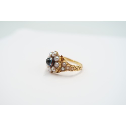 An 18ct Tested George IV Regency Period Aquamarine and Seedpearl ...