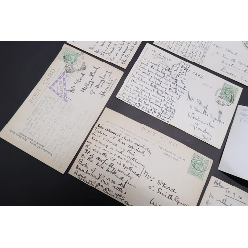  A Collection of Post Cards Written By William T Stead to his Wife & Daughter Circa 1910, Mostly ... 