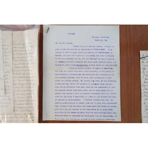  A Large Assortment of Documents pertaining to William T Steads Involvement in the research of Parano... 