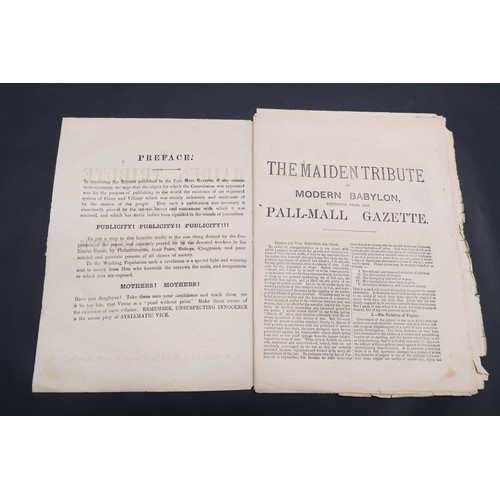  An Original Copy of The Maiden Tribute of Modern Babylon, Reprinted from the Pall-Mall Gazette Circa... 