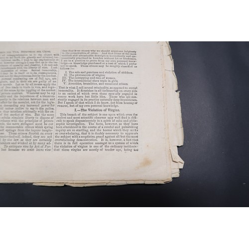  An Original Copy of The Maiden Tribute of Modern Babylon, Reprinted from the Pall-Mall Gazette Circa... 