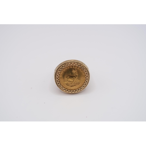 24 - A 9ct 1/10thoz Krugerand Coin Ring Weight: 7.19g Size: M