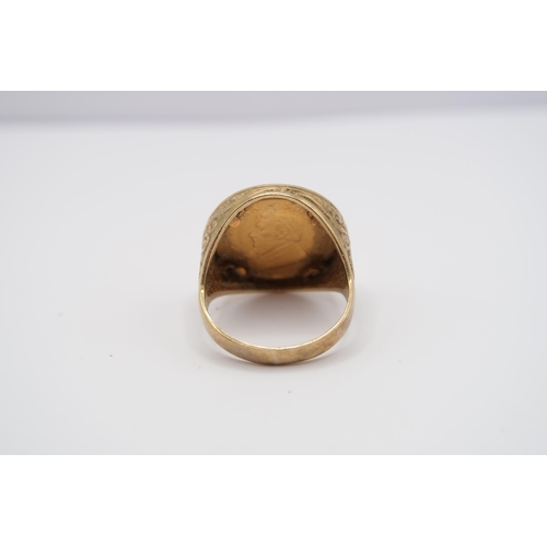 24 - A 9ct 1/10thoz Krugerand Coin Ring Weight: 7.19g Size: M