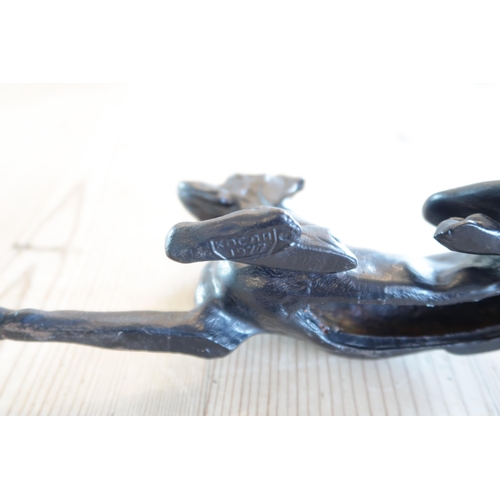 412 - A Cast Kasli 1977 Produced 'Recumbent Hound' After Nikolai Ivanovich Liberich (1828-1883) 22.5cm x 7... 