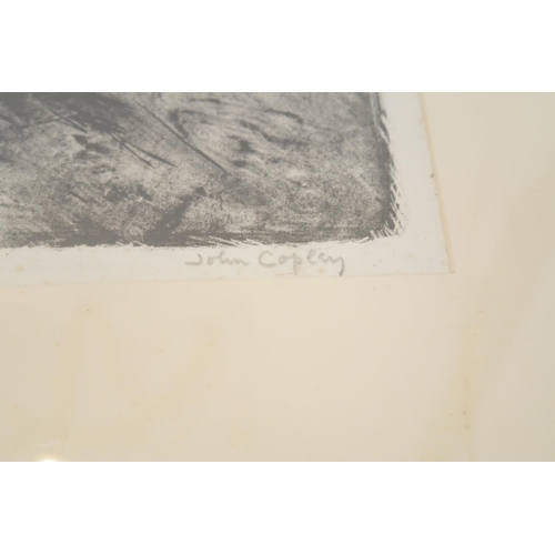 501 - An John Copley RBA (1875-1950) Signed Black and White Lithograph of Barvarian Hills, Framed is label... 