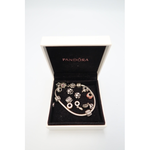  A Group Pandora Charm Bracelet & Charms&nbsp;Weight: 64g