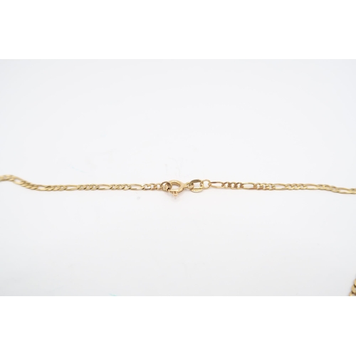  A 9ct Figaro Chain with Wish Bone Pendant&nbsp;Weight: 4g Length: 44cm