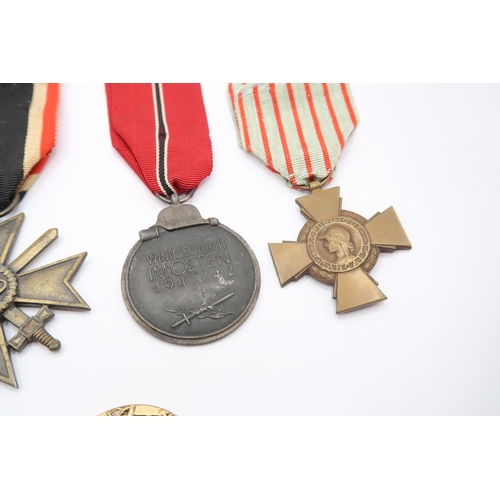  An Assorted Group of American, French and German WW1/2 Medals to Include Merit 2nd Class With Swords... 