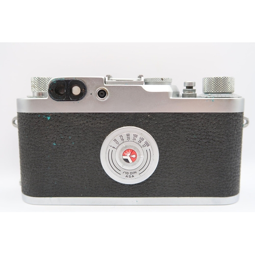  A 1950's Leica DBP Camera, (No 850 355), with Leitz Elmar&nbsp; F=3.5cm 1:3.5 lens, In Leather Case&... 
