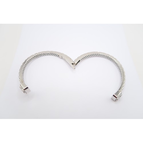 133 - A Stunning Designer White Gold Diamond Bangle Fully Hallmarked to the Inside, Approx. 6.25crts of Di... 