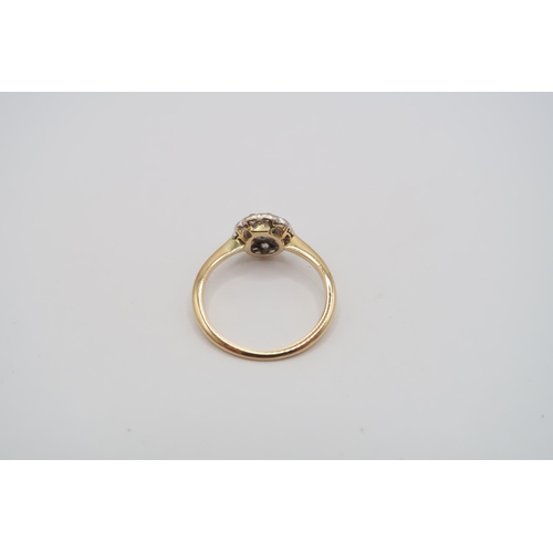 175 - A Quality 18ct Yellow Gold Edwardian Old Cut Diamond Cluster Ring, the Diamonds&nbsp;Are Well Matche... 