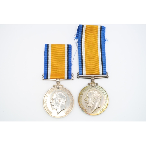 386 - A Pair of British WW1 War Medal 1914 - 1918, Issued to PTE.&nbsp;James E B Platt&nbsp;243261,&nbsp;C... 