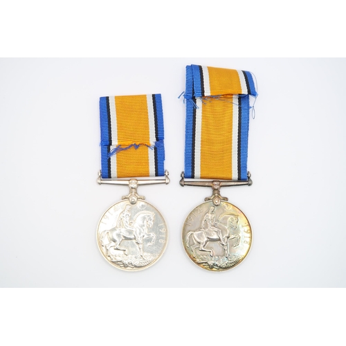 386 - A Pair of British WW1 War Medal 1914 - 1918, Issued to PTE.&nbsp;James E B Platt&nbsp;243261,&nbsp;C... 