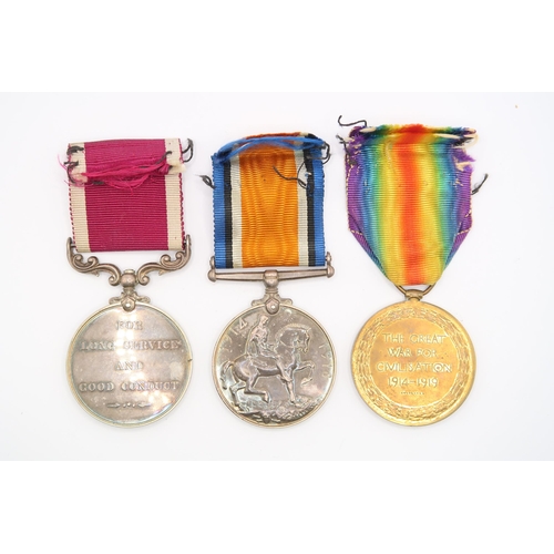 391 - A Group of Three WW1 British War Medals to include one for 'Long Service and Good Conduct', Issued t... 