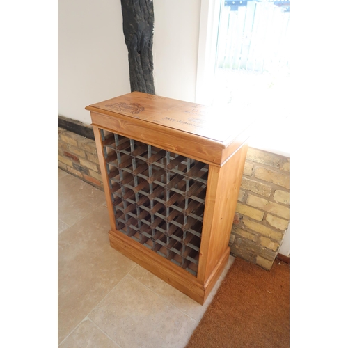 616 - A small wine rack with wine box top made by a local craftsman to a high standard - Width 68cm