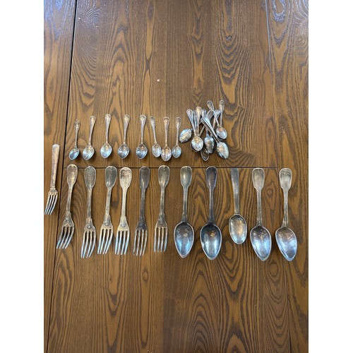 300 - A Quantity of Silver Metal French Hallmarked Spoons, Forks and Assorted CutleryWeight: 1190g/38.25oz... 