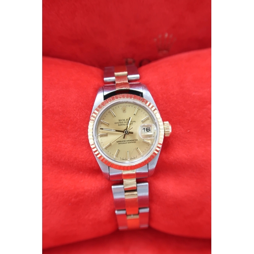 267 - A 1999 Steel & Gold Ladies Rolex Oyster Perpetual Date-Just, Reference 79173, Serial 0733636. Fe... 