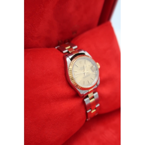 267 - A 1999 Steel & Gold Ladies Rolex Oyster Perpetual Date-Just, Reference 79173, Serial 0733636. Fe... 