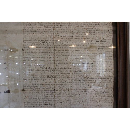403 - A Charles II Period Indenture Framed Indenture Document.