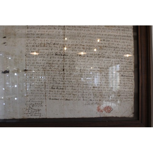 403 - A Charles II Period Indenture Framed Indenture Document.