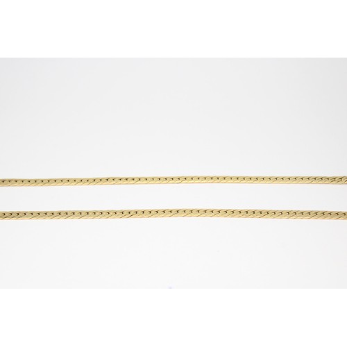 42 - A snake link chain. Stamped 14K. Weight 13.24 grams. With Kinks, 49cm.