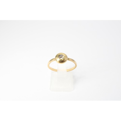 50 - An old cut diamond single stone ring. Tests 18ct. Size O. Weight 2.50 grams