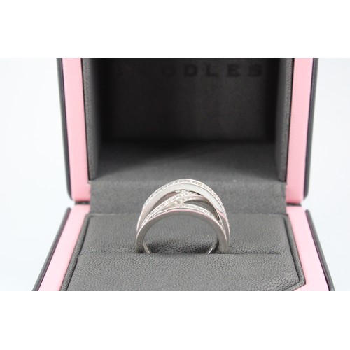 80 - A Boodles Max design ring set with round brilliant cut diamonds in 18ct white gold comprised of over... 