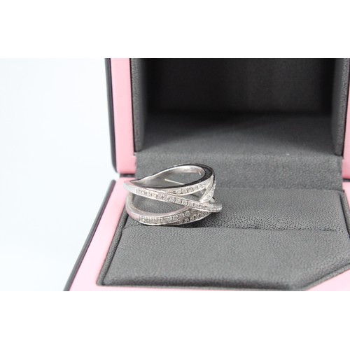 80 - A Boodles Max design ring set with round brilliant cut diamonds in 18ct white gold comprised of over... 