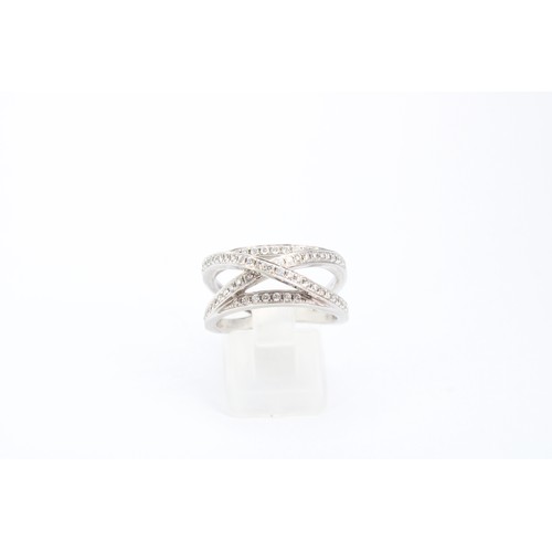 80 - A Boodles Max design ring set with round brilliant cut diamonds in 18ct white gold comprised of over... 