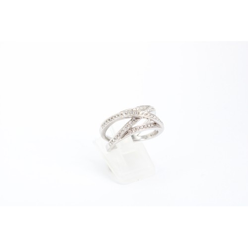 80 - A Boodles Max design ring set with round brilliant cut diamonds in 18ct white gold comprised of over... 