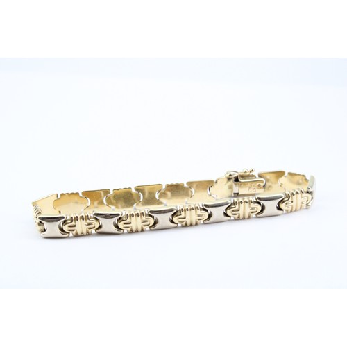 18 - A 14ct Italian Made Fancy Link Bracelet&nbsp;Weight: 9.73g Length: 19cm