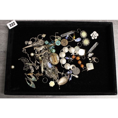 222 - A Quantity of Silver & Costume Jewellery