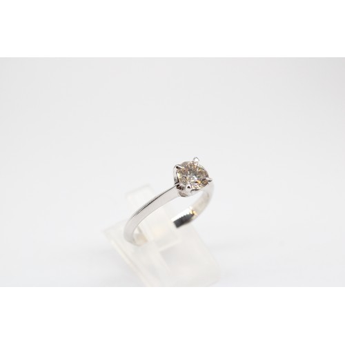 24 - An 18ct White Gold 1crt Diamond Ring, Colour approx. J, approx. SI2 Clarity, Ring Size approx. P