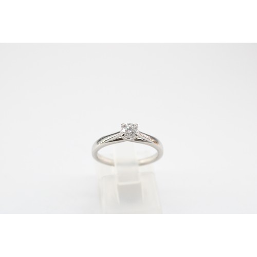 28 - A Platinum Solitaire Diamond Ring (.25crt Stamped to the Inside of the Ring) The&nbsp;Diamond is a G... 