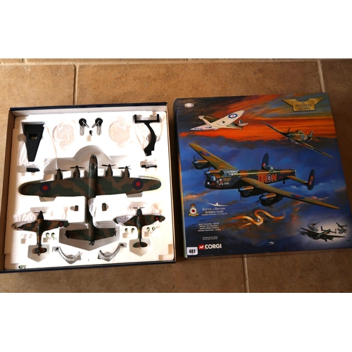 481 - A Corgi Battle of Britain Memorial flight superbly detailed 1:72 scale set - Lancaster, Spitfire &am... 