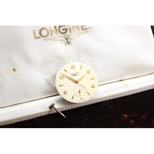 228 - A 1950/60's Brown Longines Box with Dial and Movement Reference 12.68Z associated with a Longines Ca... 