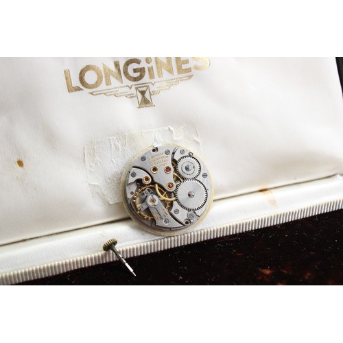 228 - A 1950/60's Brown Longines Box with Dial and Movement Reference 12.68Z associated with a Longines Ca... 