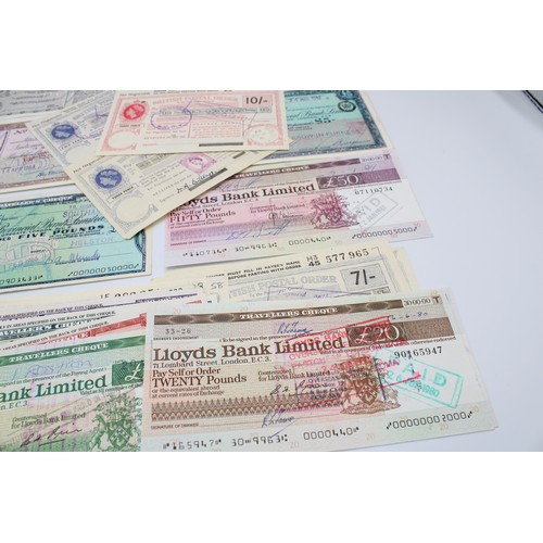 356 - A Group of British & Irish Travellers Cheques and Postal Orders (38 Total)&nbsp;