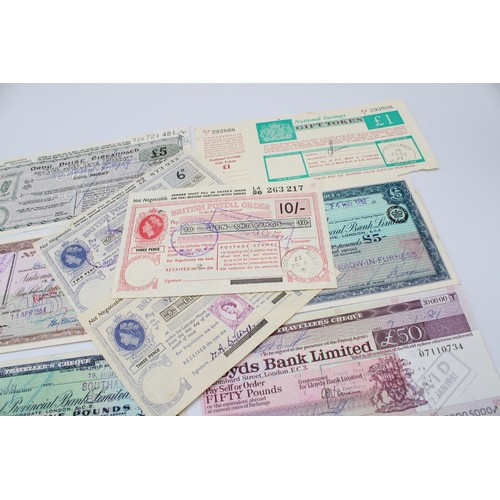356 - A Group of British & Irish Travellers Cheques and Postal Orders (38 Total)&nbsp;