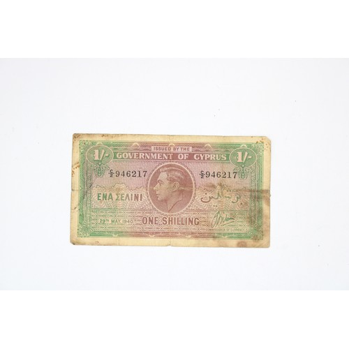 360 - A Government of Cyprus 1 Shilling Bank not, May 29th 1940. Featuring the portrait of George VI with ... 