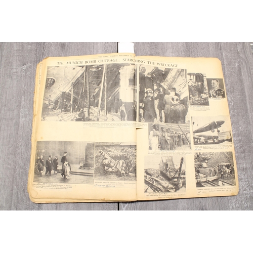377 - A Unique 1930's/40's Scrap Book with annotated newspaper clippings showing the immediate months foll... 
